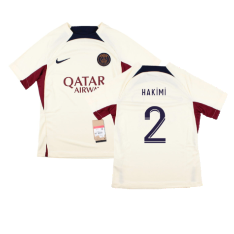 2023-2024 PSG Strike Dri-Fit Training Shirt (Cream) - Kids (Hakimi 2)