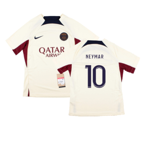 2023-2024 PSG Strike Dri-Fit Training Shirt (Cream) - Kids (Neymar JR 10)