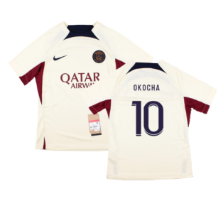 2023-2024 PSG Strike Dri-Fit Training Shirt (Cream) - Kids (Okocha 10)