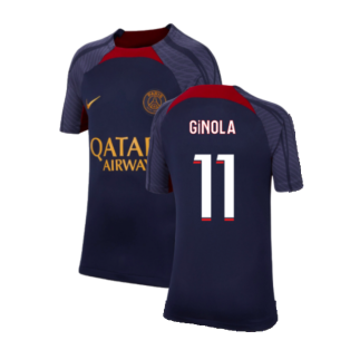 2023-2024 PSG Strike Dri-Fit Training Shirt (Navy) - Kids (Ginola 11)