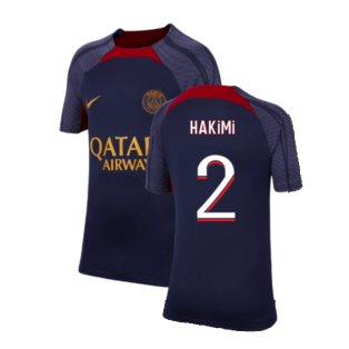 2023-2024 PSG Strike Dri-Fit Training Shirt (Navy) - Kids (Hakimi 2)