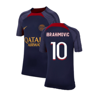 2023-2024 PSG Strike Dri-Fit Training Shirt (Navy) - Kids (Ibrahimovic 10)