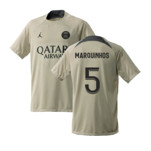 2023-2024 PSG Training Shirt (Stone) (Marquinhos 5)