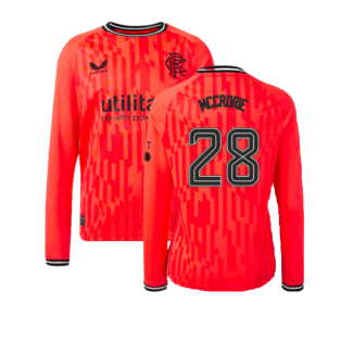 2023-2024 Rangers Away Goalkeeper LS Shirt (Hot Coral) - Kids (McCrorie 28)