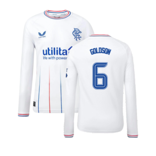 2023-2024 Rangers Away Long Sleeve Shirt (Kids) (Goldson 6)