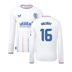 2023-2024 Rangers Away Long Sleeve Shirt (Kids) (Halliday 16)