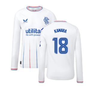 2023-2024 Rangers Away Long Sleeve Shirt (Kids) (Kamara 18)