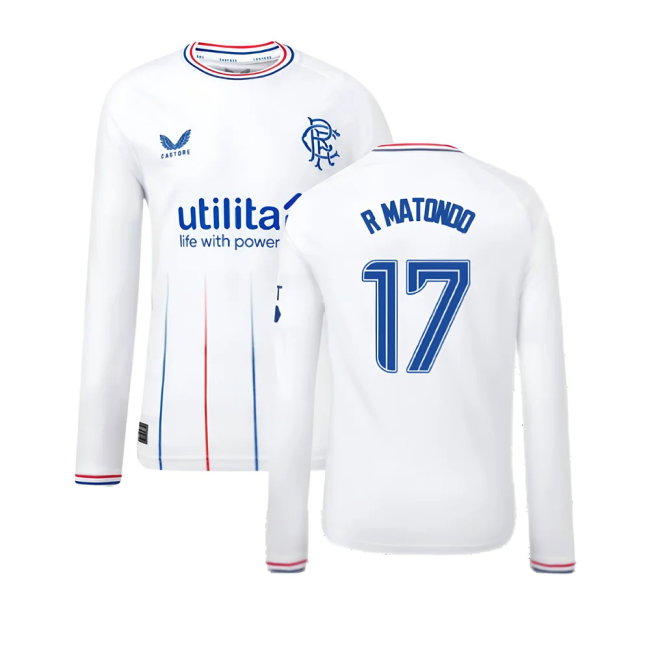 2023-2024 Rangers Away Long Sleeve Shirt (Kids) (R Matondo 17)