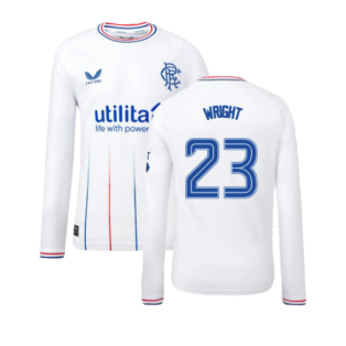 2023-2024 Rangers Away Long Sleeve Shirt (Kids) (Wright 23)