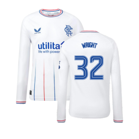 2023-2024 Rangers Away Long Sleeve Shirt (Kids) (Wright 32)