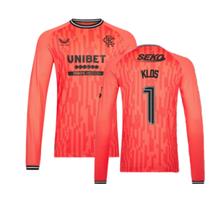 2023-2024 Rangers Away LS Goalkeeper Shirt (Hot Coral) (Klos 1)