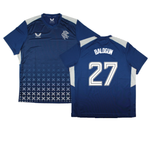 2023-2024 Rangers Coaches Match Day Tee (Blue) (Balogun 27)