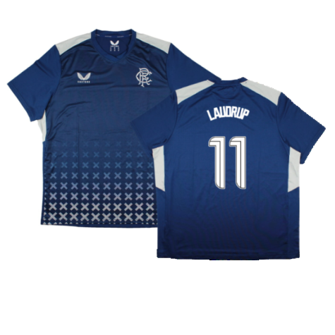 2023-2024 Rangers Coaches Match Day Tee (Blue) (Laudrup 11)