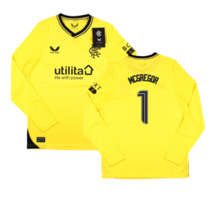 2023-2024 Rangers Home Goalkeeper LS Shirt (Yellow) - Kids (McGregor 1)