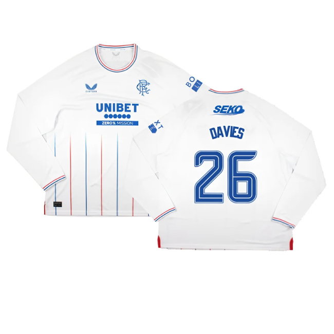 2023-2024 Rangers Long Sleeve Away Shirt (Davies 26)