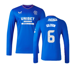 2023-2024 Rangers Long Sleeve Home Shirt (Goldson 6)