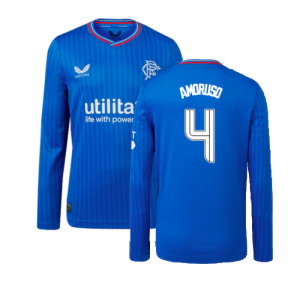 2023-2024 Rangers Long Sleeve Home Shirt (Kids) (Amoruso 4)