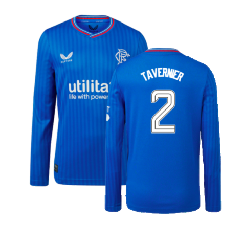 2023-2024 Rangers Long Sleeve Home Shirt (Kids) (Tavernier 2)