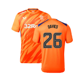 2023-2024 Rangers Players Third Match Day Tee (Orange) (Davies 26)
