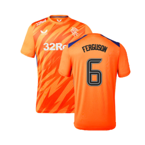 2023-2024 Rangers Players Third Match Day Tee (Orange) (Ferguson 6)