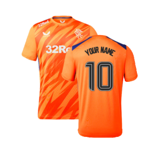 2023-2024 Rangers Players Third Match Day Tee (Orange) (Your Name)