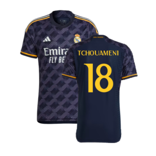 2023-2024 Real Madrid Authentic Away Shirt (Tchouameni 18)