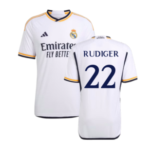 2023-2024 Real Madrid Authentic Home Shirt (Rudiger 22)