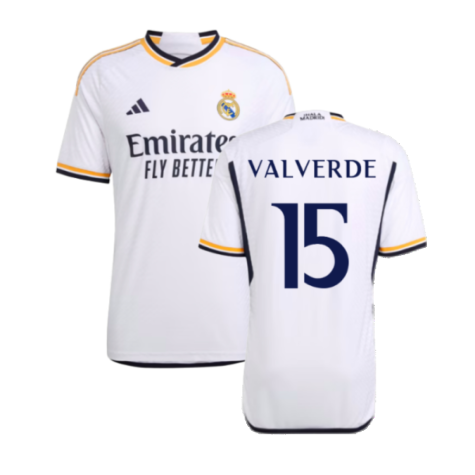 2023-2024 Real Madrid Authentic Home Shirt (Valverde 15)