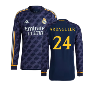 2023-2024 Real Madrid Authentic Long Sleeve Away Shirt (Arda Guler 24)