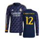 2023-2024 Real Madrid Authentic Long Sleeve Away Shirt (Camavinga 12)