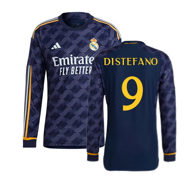 2023-2024 Real Madrid Authentic Long Sleeve Away Shirt (Di Stefano 9)