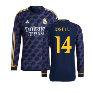 2023-2024 Real Madrid Authentic Long Sleeve Away Shirt (Joselu 14)
