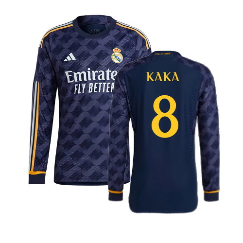 2023-2024 Real Madrid Authentic Long Sleeve Away Shirt (Kaka 8)