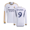 2023-2024 Real Madrid Authentic Long Sleeve Home Shirt (Benzema 9)