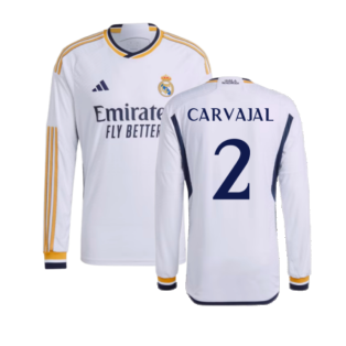 2023-2024 Real Madrid Authentic Long Sleeve Home Shirt (Carvajal 2)