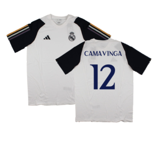 2023-2024 Real Madrid Core Tee (White) (Camavinga 12)