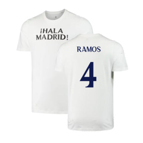 2023-2024 Real Madrid DNA Graphic Tee (White) (Sergio Ramos 4)