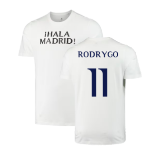 2023-2024 Real Madrid DNA Graphic Tee (White) (Rodrygo 11)