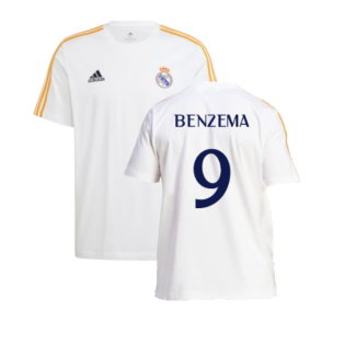 2023-2024 Real Madrid DNA Tee (White) (Benzema 9)