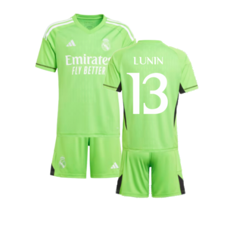 2023-2024 Real Madrid Home Goalkeeper Youth Kit (LUNIN 13)