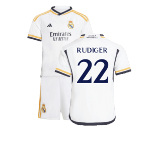 2023-2024 Real Madrid Home Mini Kit (Rudiger 22)