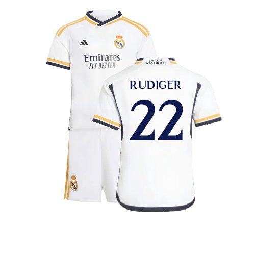 2023-2024 Real Madrid Home Mini Kit (Rudiger 22)