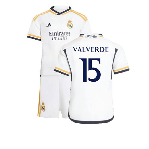 2023-2024 Real Madrid Home Mini Kit (Valverde 15) 2023-2024 Real Madrid Home Mini Kit (Valverde 15)