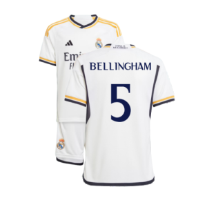 2023-2024 Real Madrid Home Youth Kit (Bellingham 5)