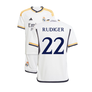 2023-2024 Real Madrid Home Youth Kit (Rudiger 22)
