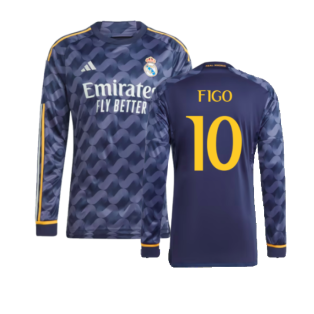 2023-2024 Real Madrid Long Sleeve Away Shirt (Figo 10)