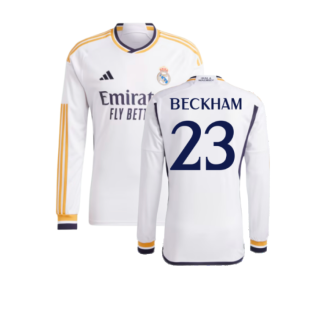 2023-2024 Real Madrid Long Sleeve Home Shirt (Beckham 23)
