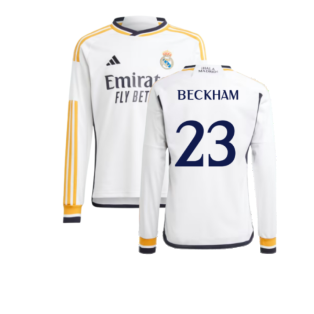 2023-2024 Real Madrid Long Sleeve Home Shirt (Kids) (Beckham 23)