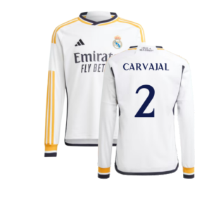 2023-2024 Real Madrid Long Sleeve Home Shirt (Kids) (Carvajal 2)