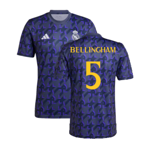 2023-2024 Real Madrid Pre-Match Shirt (Shadow Navy) (Bellingham 5)